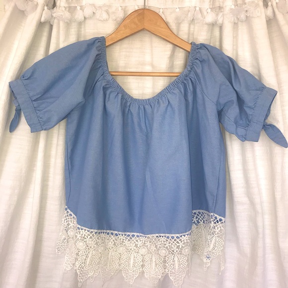 Majora Tops - Majora Off The Shoulder Blue Top